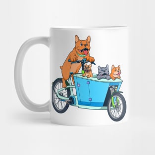 Cute cartoon dogs on cargo bike Mug